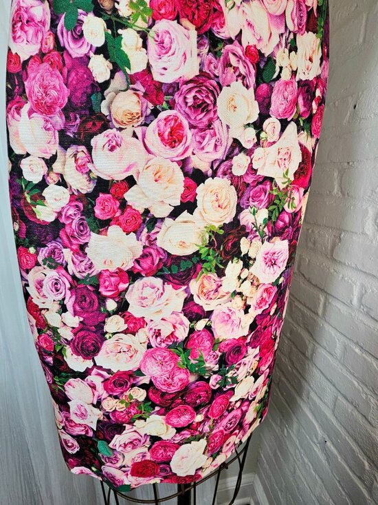 Kate Spade New York Floral Pencil Skirt Silk Blend Size 4 | Vibrant Rose Print - Picture 7 of 12